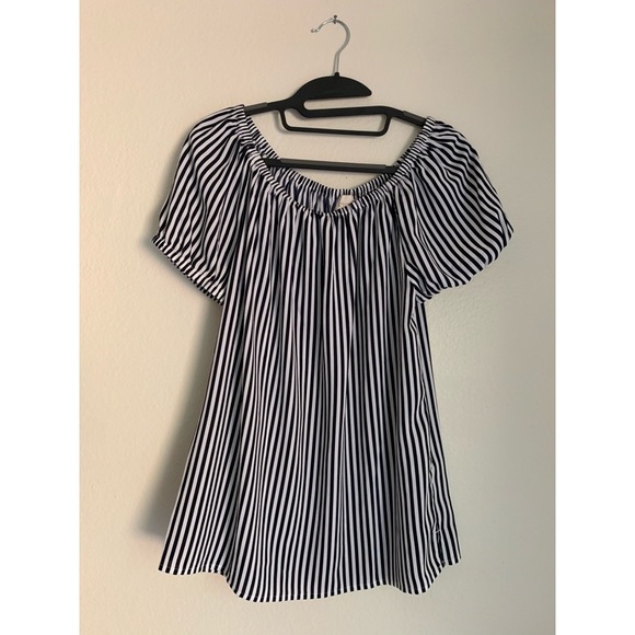 CHICOS Womens Top Shoulder Striped Blouse NWT - Picture 2 of 11